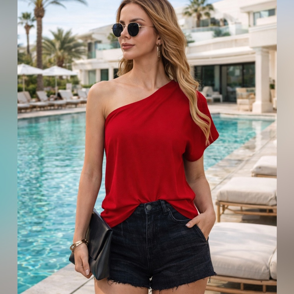 LAST 1 🖤 Off the shoulder short sleeve top red